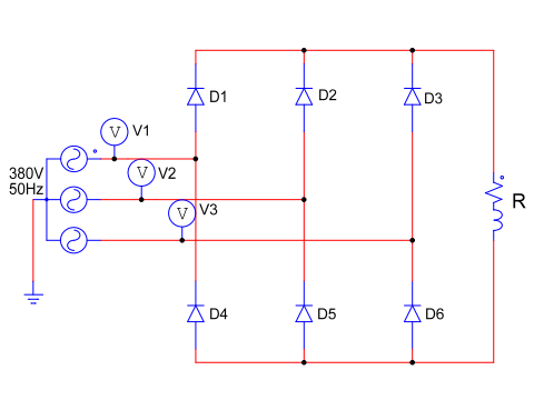 3 phase bridge rectifier circuit diagram