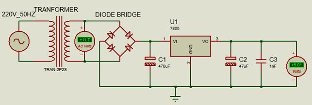 Power circuit using diode rectifier circuit