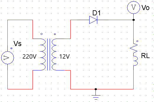 Half cycle rectifier with transformer