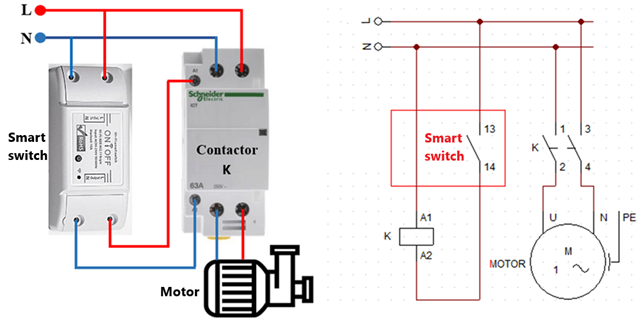 single phase contactor connect smart switch
