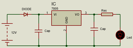 Reverse power protection circuit using diode