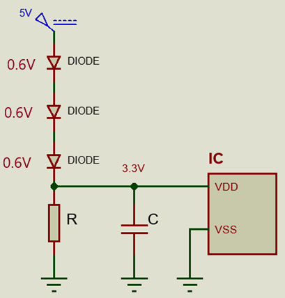 What is the function of a diode - voltage reducing circuit