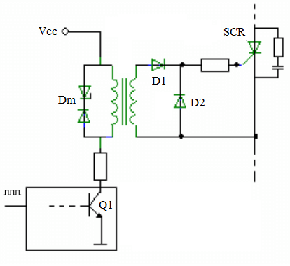 control circuit using pulse transformer