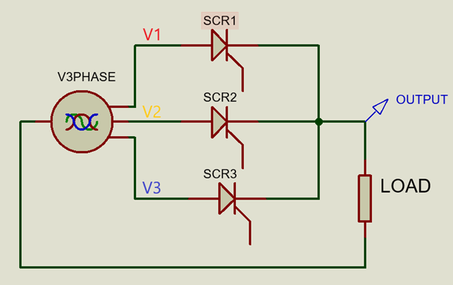 3 phase half wave controlled rectifier