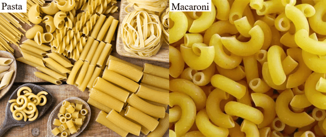 What is the difference between Macaroni and Pasta