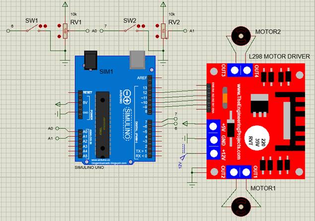 l298n motor driver connection with arduino