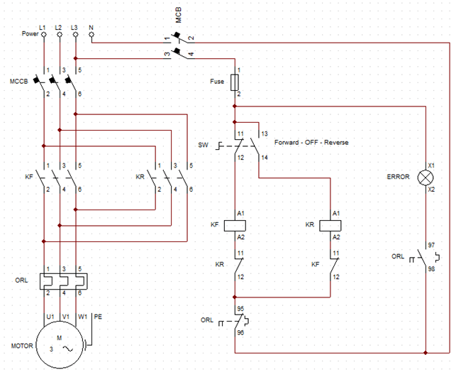 manual star delta starter circuit diagram 