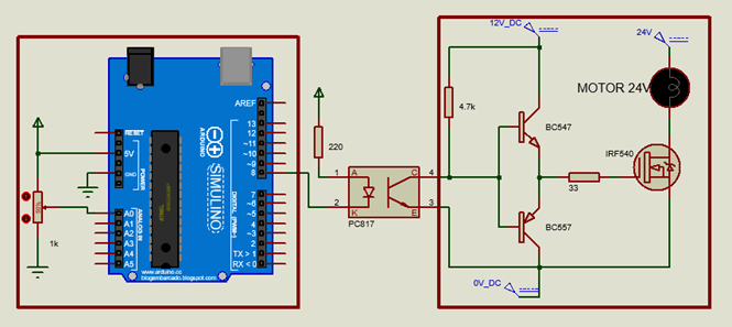 DC motor speed control circuit diagram with arduino